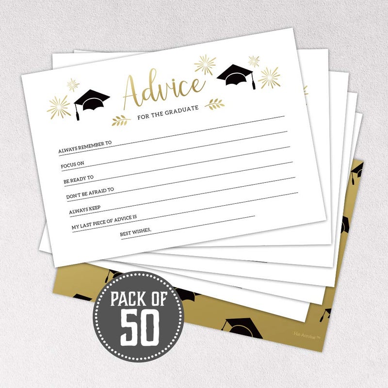 Hat Acrobat 2025 Graduation Advice Cards for The Graduate (50 Pack) | Commencement Wishes and Advice Cards | Grad Party Games Activities Decorations | Grad Celebration, High School and College (50) - Image 5